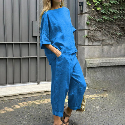 EMMA – SET COMPLETO IN COTONE-LINO CASUAL