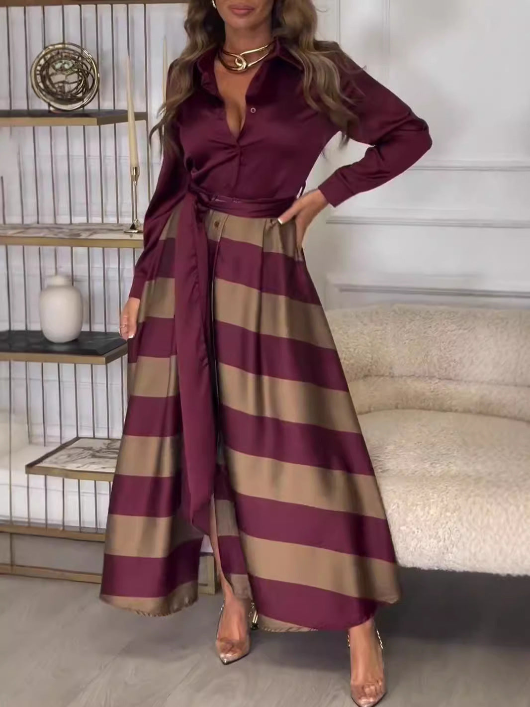 Yvonne | Abito Maxi con Righe