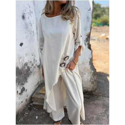 Everly – Elegante Completo due pezzi in cotone e lino