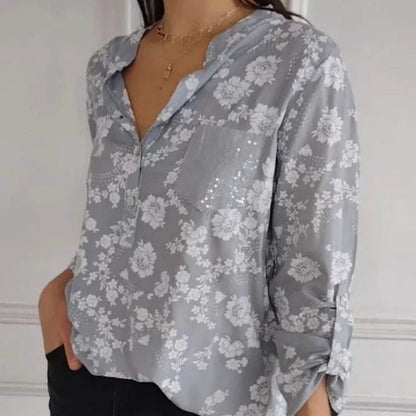 BLUSA FLOREALE FRIEDLINDE I A MANICHE LUNGHE
