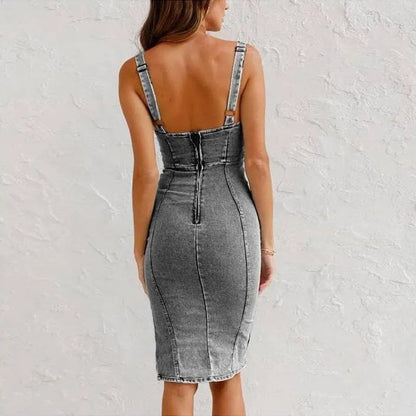 Mona | Abito di Spalline di Denim