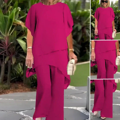 Set con pantaloni palazzo drapeados