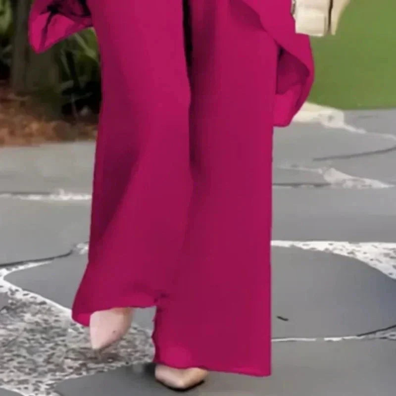 Set con pantaloni palazzo drapeados