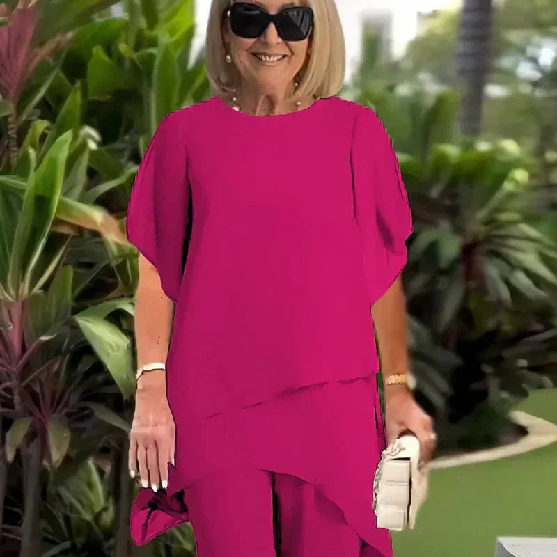 Set con pantaloni palazzo drapeados