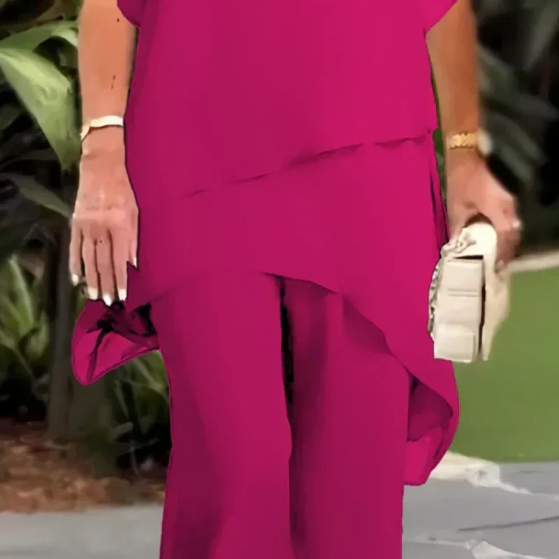 Set con pantaloni palazzo drapeados