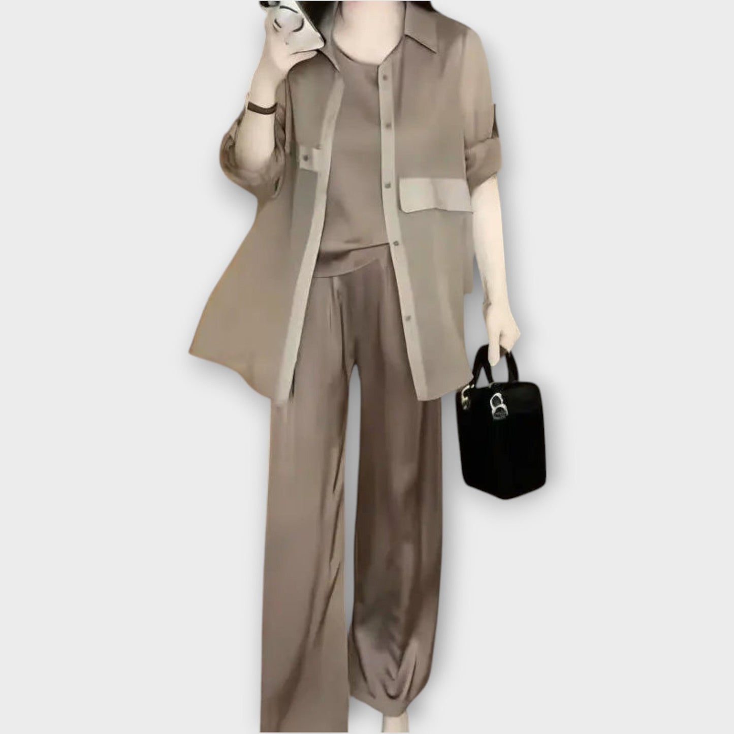 Completo Elegante di Tres Capi con Ajuste Rilassato