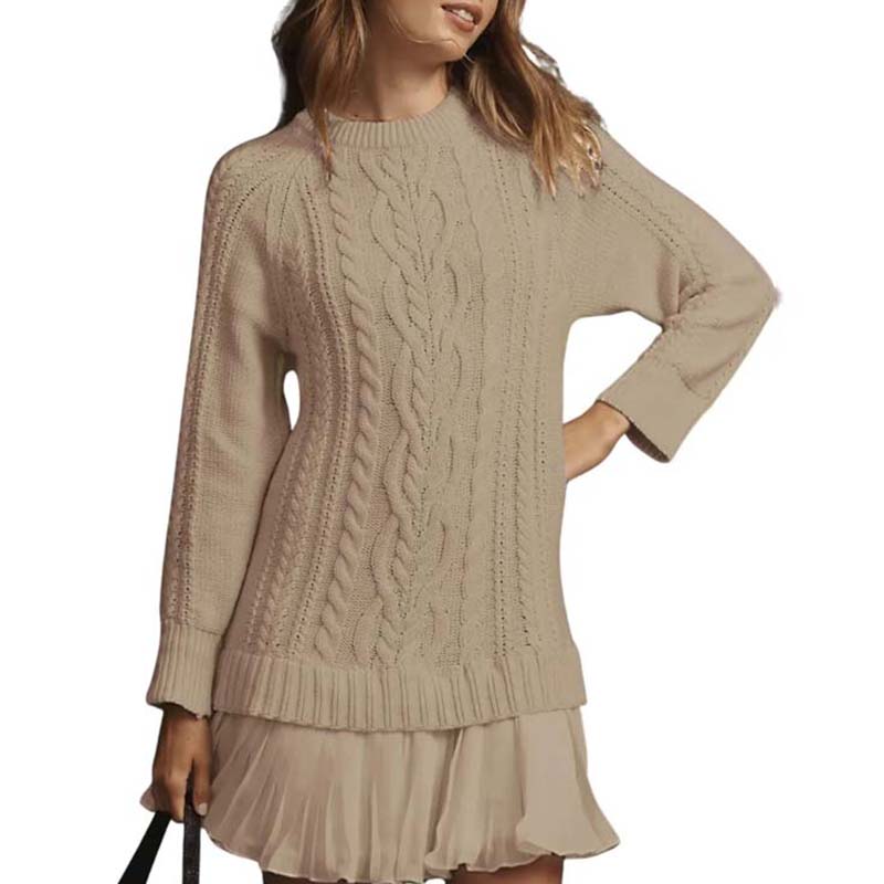 Il Abito A-Line di Maglia Cableado - Il Abito di Maglione Valorizzante
