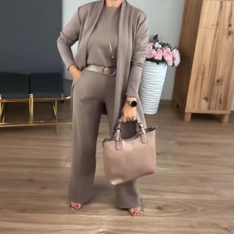 NATALIE - SET CLASSICO TRE PEZZI CON CARDIGAN