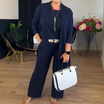 NATALIE - SET CLASSICO TRE PEZZI CON CARDIGAN