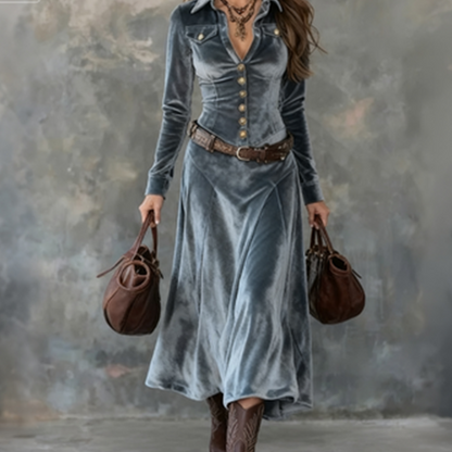 Dolce | Abito maxi vintage di terciopelo fluido