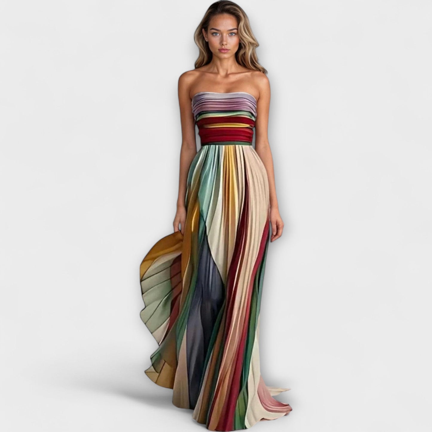 Pamela | Abito Maxi Plissettato Colorato