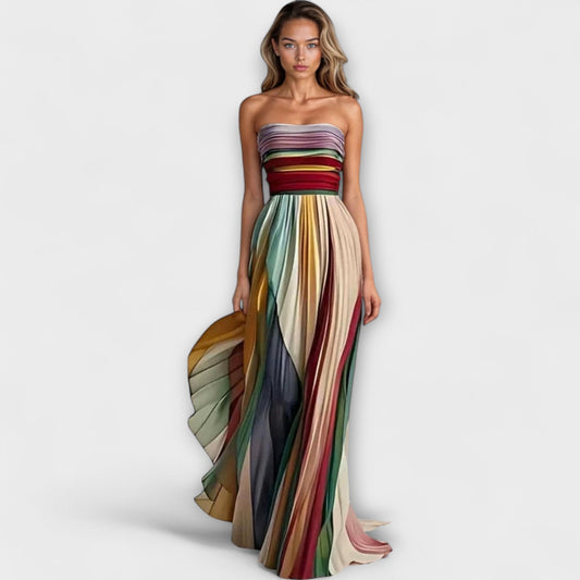 Pamela | Abito Maxi Plissettato Colorato