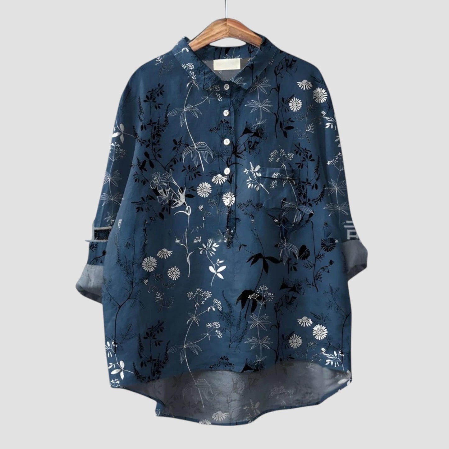 Serenya™ | 2025 – Blusa di Drapé Floreale