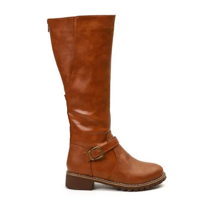 Stivali di Donna fino alla Rodilla con Cinturino e Tacco basso