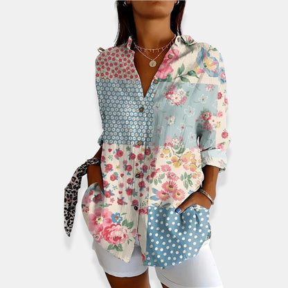 LYSSA™ | Blusa floreale con chiusura di bottoni