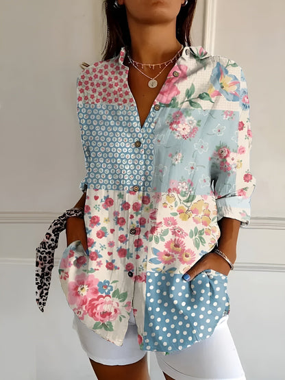 BLUSA FLOREALE DESIREE CON BOTTONI
