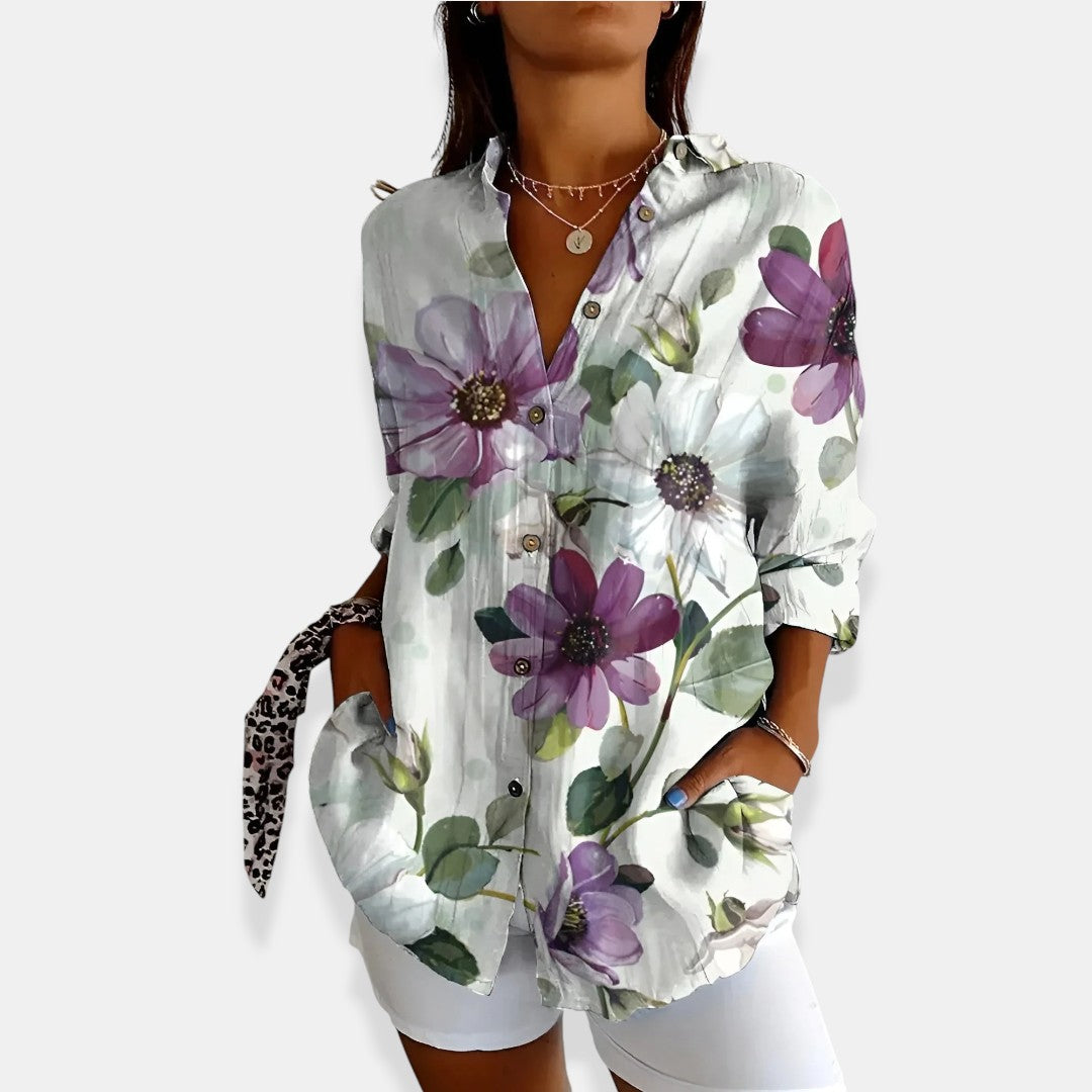 LYSSA™ | Blusa floreale con chiusura di bottoni