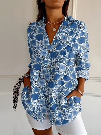 BLUSA FLOREALE DESIREE CON BOTTONI