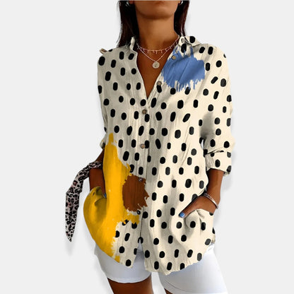 LYSSA™ | Blusa floreale con chiusura di bottoni