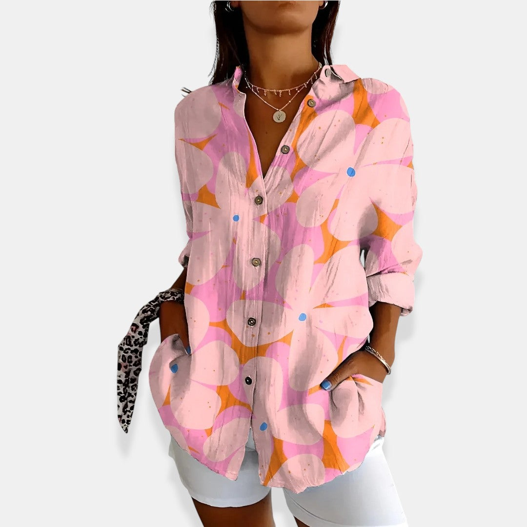 LYSSA™ | Blusa floreale con chiusura di bottoni
