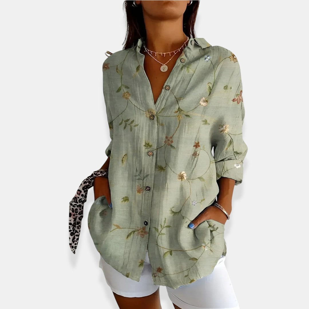 LYSSA™ | Blusa floreale con chiusura di bottoni
