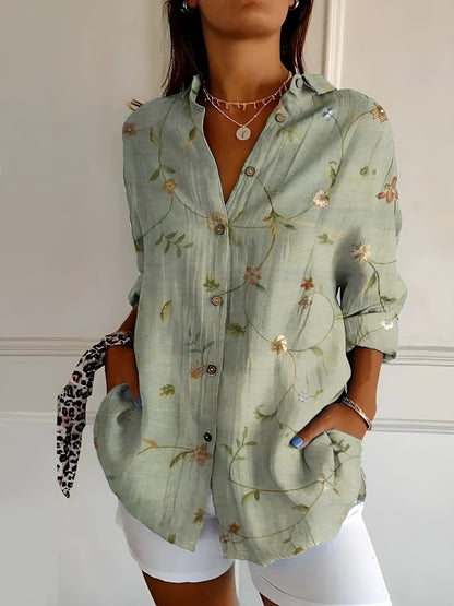 BLUSA FLOREALE DESIREE CON BOTTONI