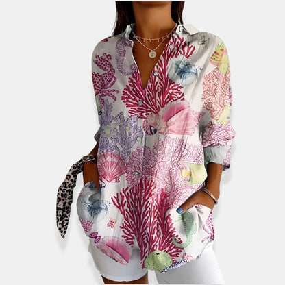 LYSSA™ | Blusa floreale con chiusura di bottoni