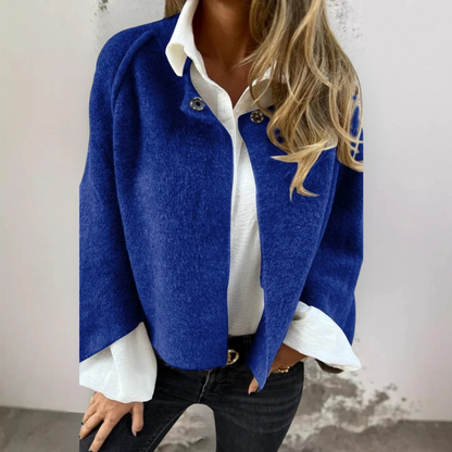 Henrike - Cappotto in lana con girocollo e Maniche lunghe