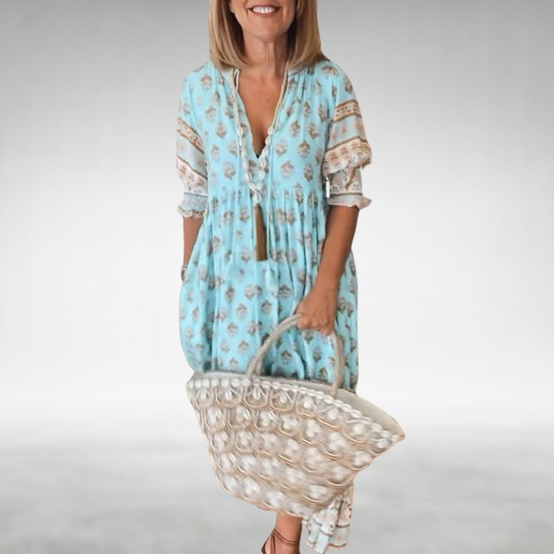 EMILIA – ABITO MAXI FLOREALE BOHO