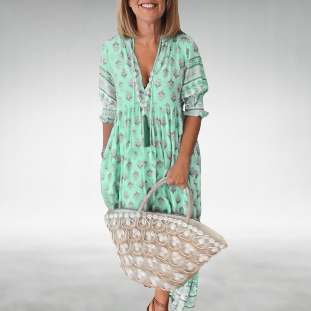 EMILIA – ABITO MAXI FLOREALE BOHO