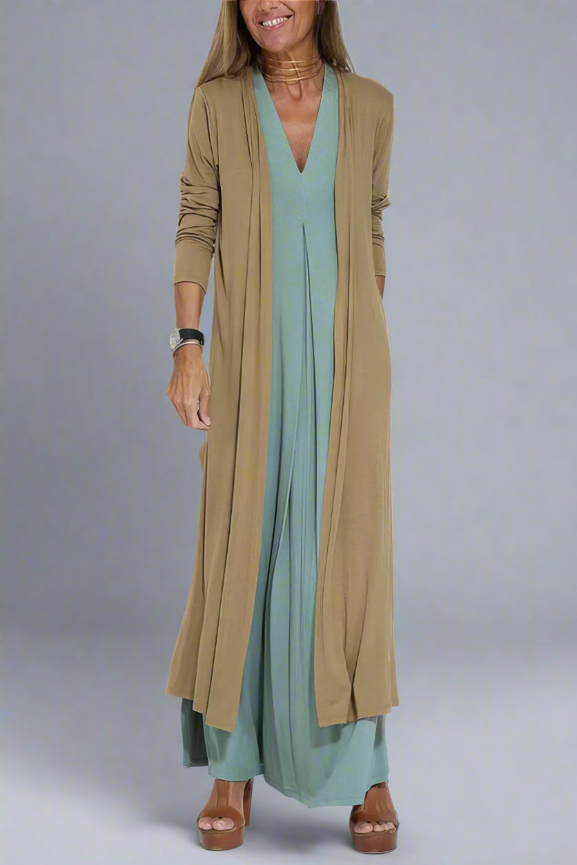 Elfriede | Abito maxi elegante con Cárdigan Gratis per Ogni Occasione